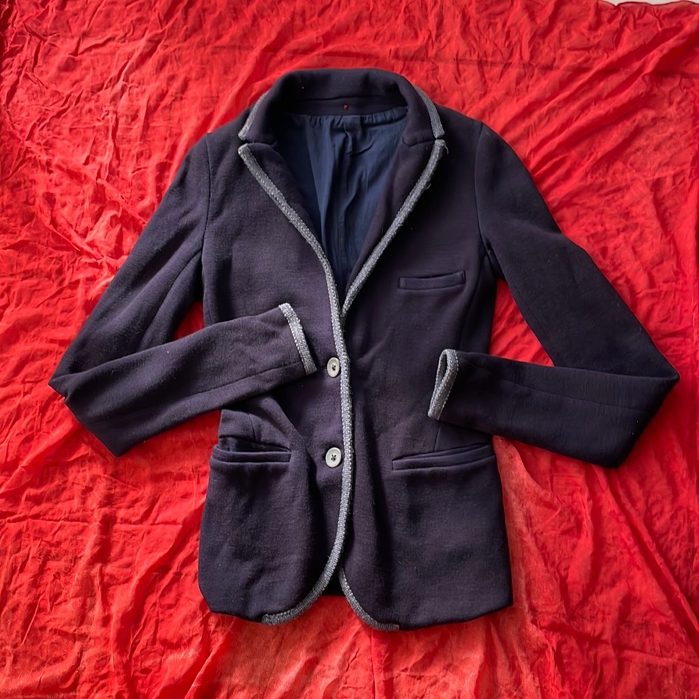 Altea Milano woman slim gut Wool Navy buttoned jacket blazer